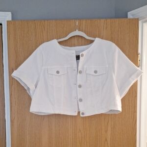 Torrid White Denim Crop Bolero
